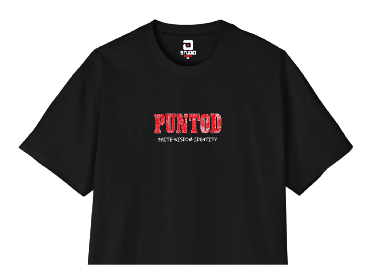 Camiseta PUNTOD negra, vista frontal