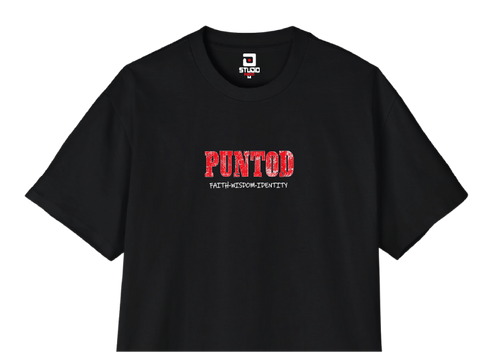 Camiseta PUNTOD negra, vista frontal